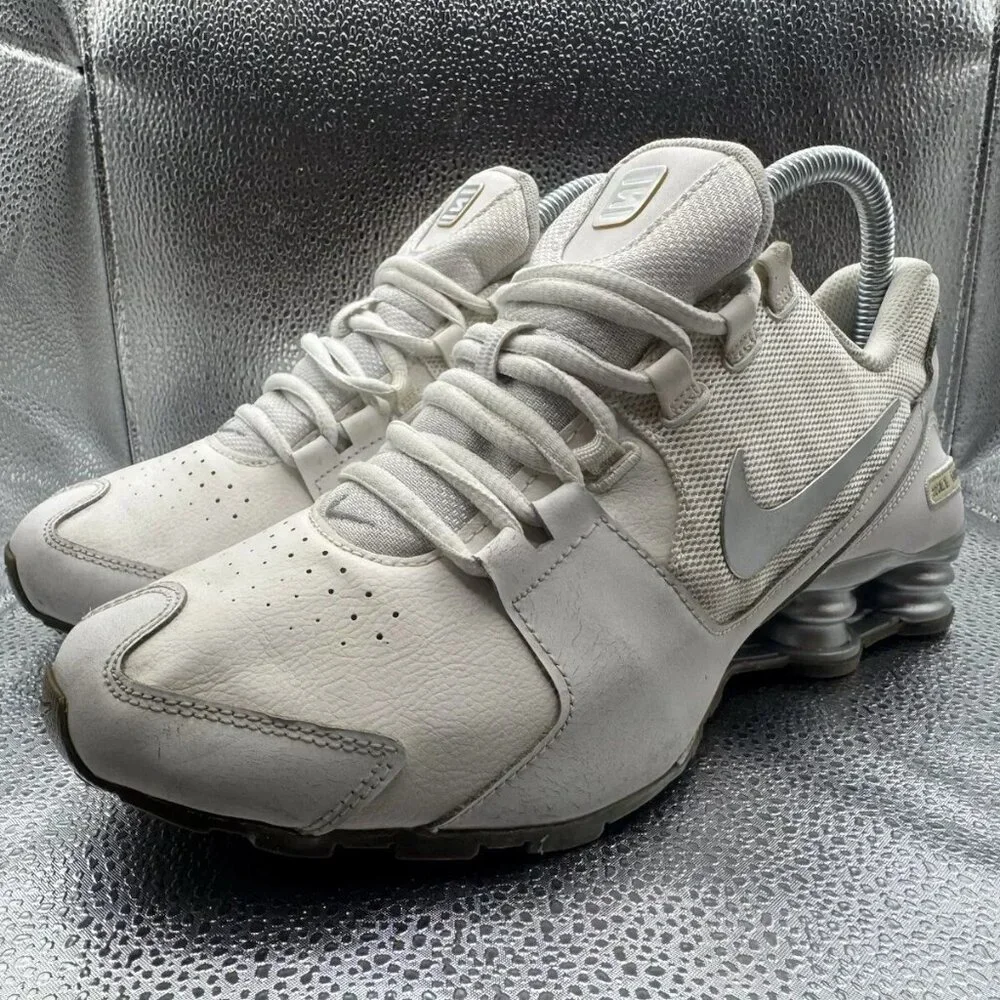 RARE 🚀 Size 7Y Nike Shox Avenue (GS) Shoes White Silver 848112-100 Youth‎ - Picture 4 of 11